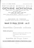 Notiziario Centrale Ottobre 1935 - Itinerari alpinismo trekking scialpinismo
