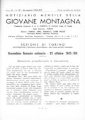 Notiziario Centrale Novembre 1935 - Itinerari alpinismo trekking scialpinismo