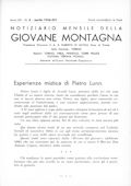 Notiziario Centrale Aprile 1936 - Itinerari alpinismo trekking scialpinismo