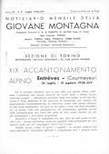 Notiziario Centrale Luglio 1936 - Itinerari alpinismo trekking scialpinismo