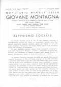 Notiziario Centrale Agosto 1936 - Itinerari alpinismo trekking scialpinismo