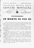 Notiziario Centrale Febbraio 1939 - Itinerari alpinismo trekking scialpinismo