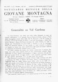 Notiziario Centrale Dicembre 1940 - Itinerari alpinismo trekking scialpinismo