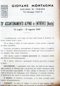 Notiziario Centrale Giugno 1947 Supplemento - Itinerari alpinismo trekking scialpinismo